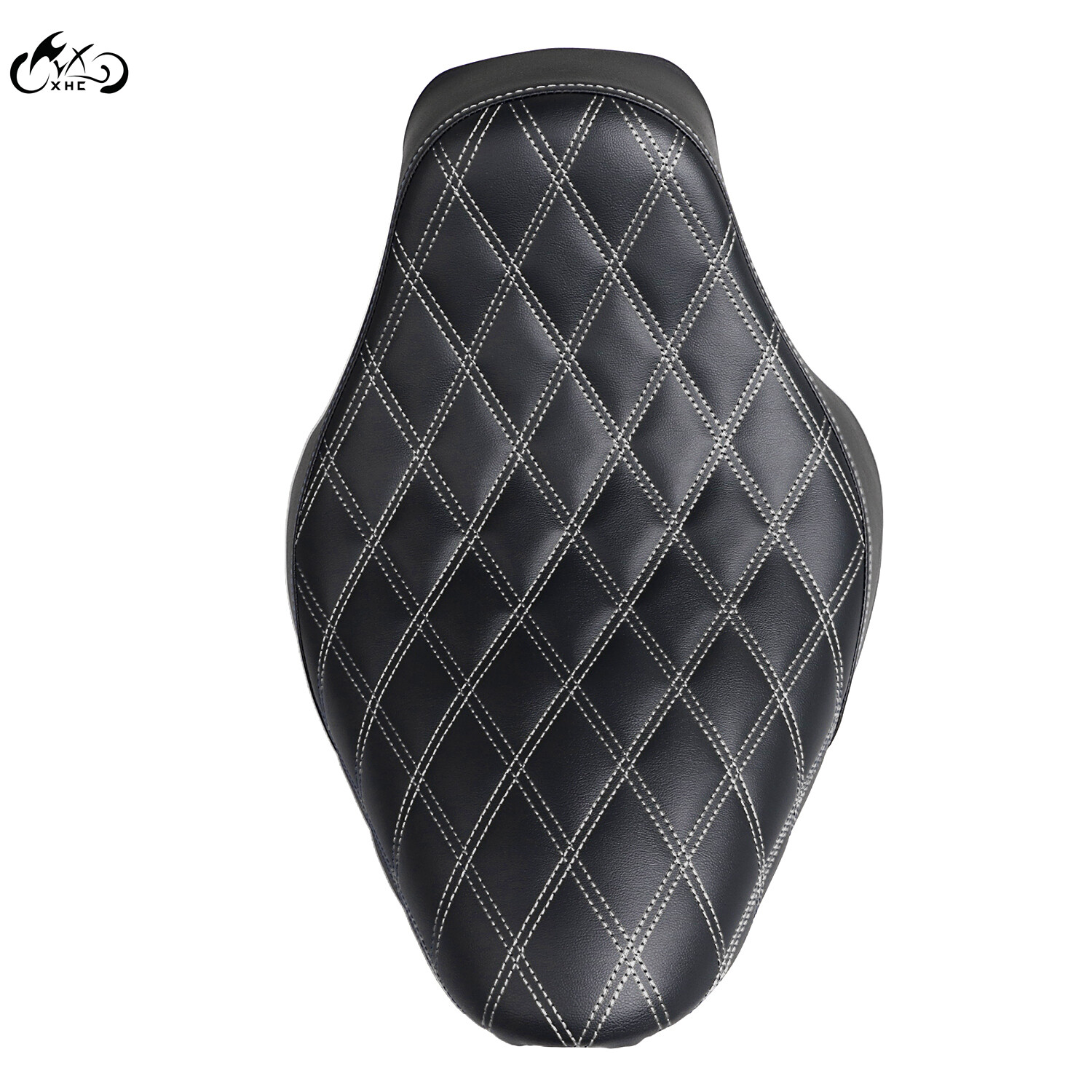 White Diamond Driver Solo Seat For Harley Softail 00-07 Deuce FXSTD Deluxe FLSTN