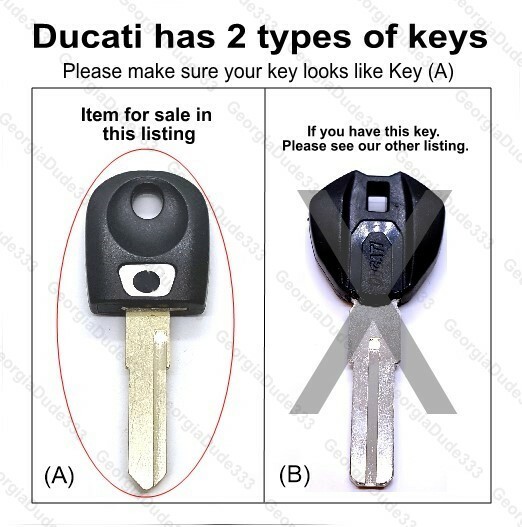 Ducati Aftermarket Double Sided Key Blank w/Chip. Compatible with: 59840331A