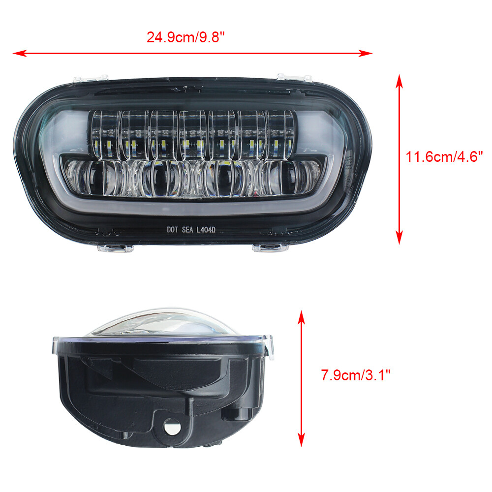 For Harley-Davidson Fatbob 2018 2019 LED Headlight Assembly High low Beam DRL