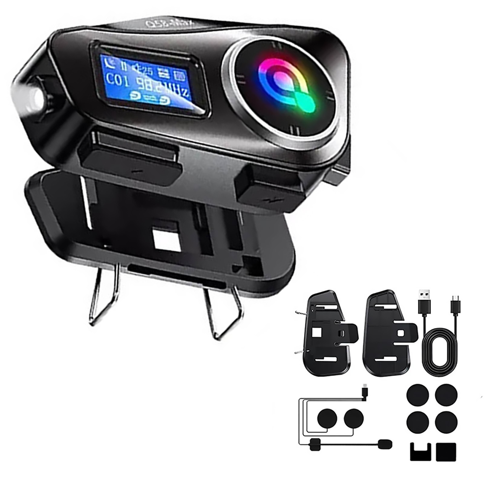 New 1000mAh Waterproof Bluetooth Headset Motorcycle Intercom Helmet LCD