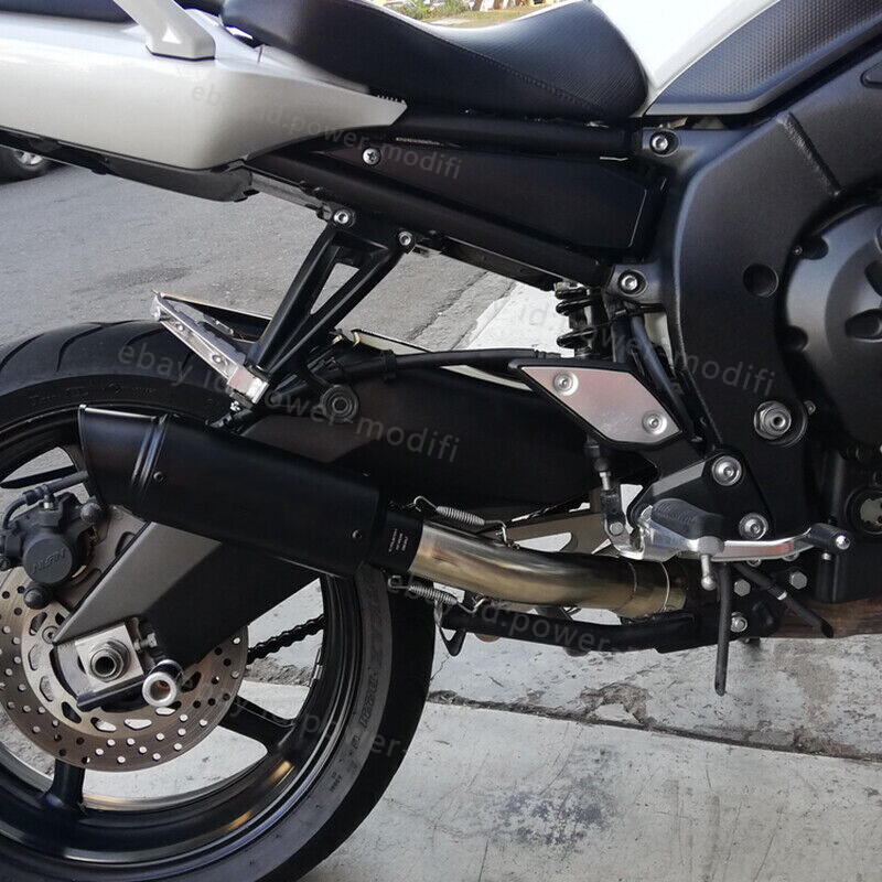 51MM For Yamaha FZ1 2006-2015 Exhaust Tips Mid Link Pipe Slip On Black Muffler