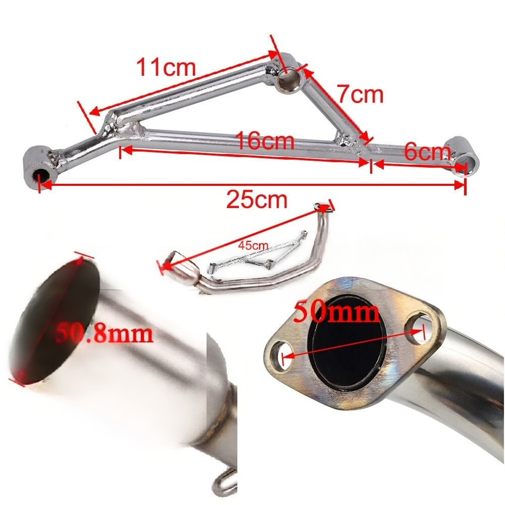 For GY6 Engine 125cc 150cc Scooter ATV Motorcycle Exhaust Front Connect Pipe