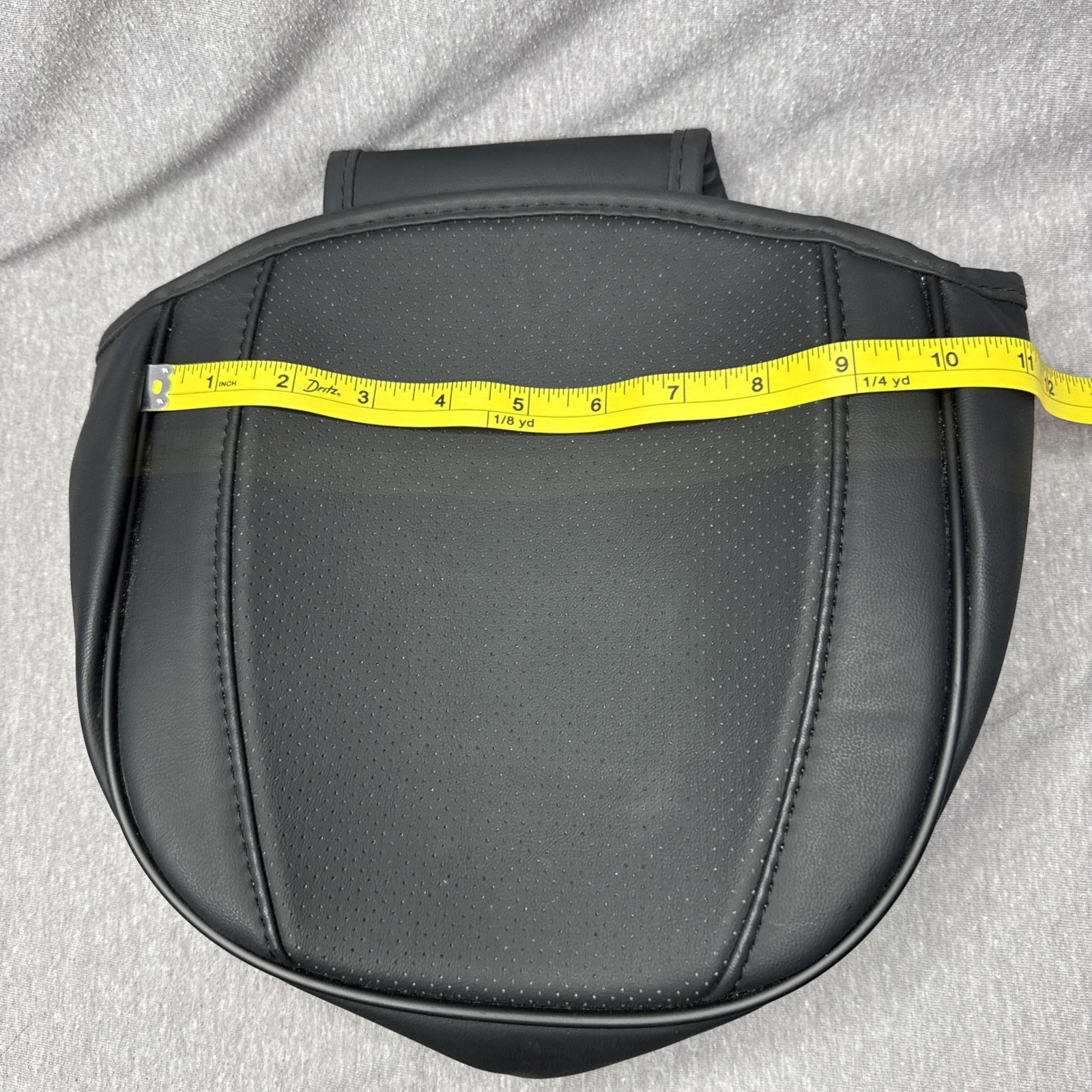 Universal Motorcycle Passenger Pillion Seat Cover Pad — Black Synthetic Leather