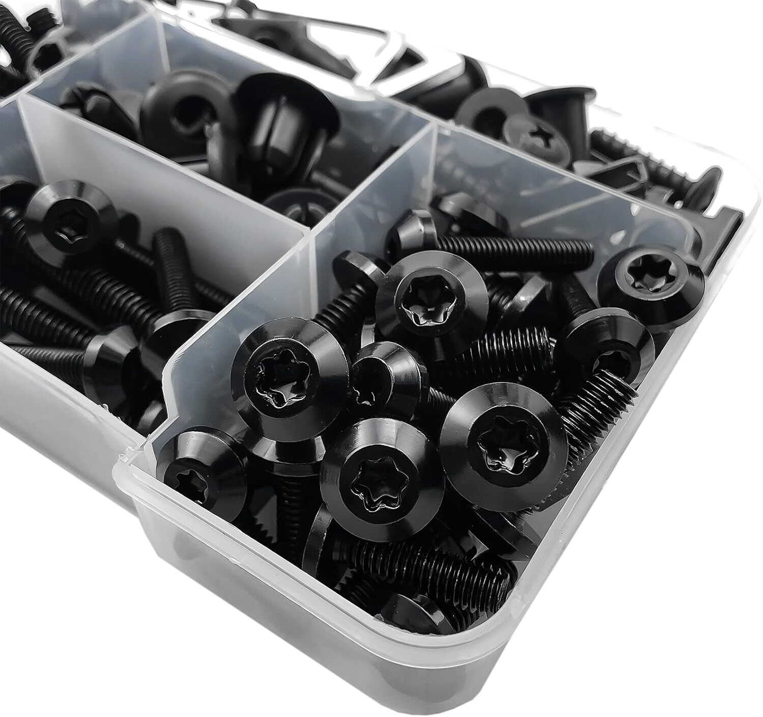 Motorcycle Fairing Bolt Kit Aluminum M5 M6 Black Screws Assortment Kit