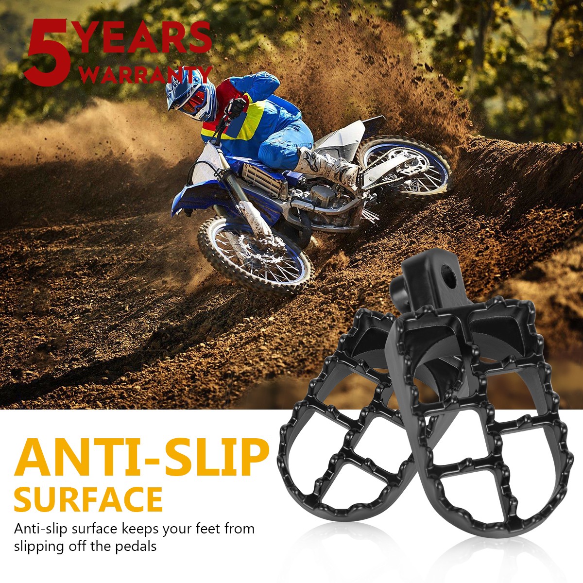 Nice CNC Foot Pegs Footrest Pedal Anodized For Honda CR250R CR125R CRF250R Black