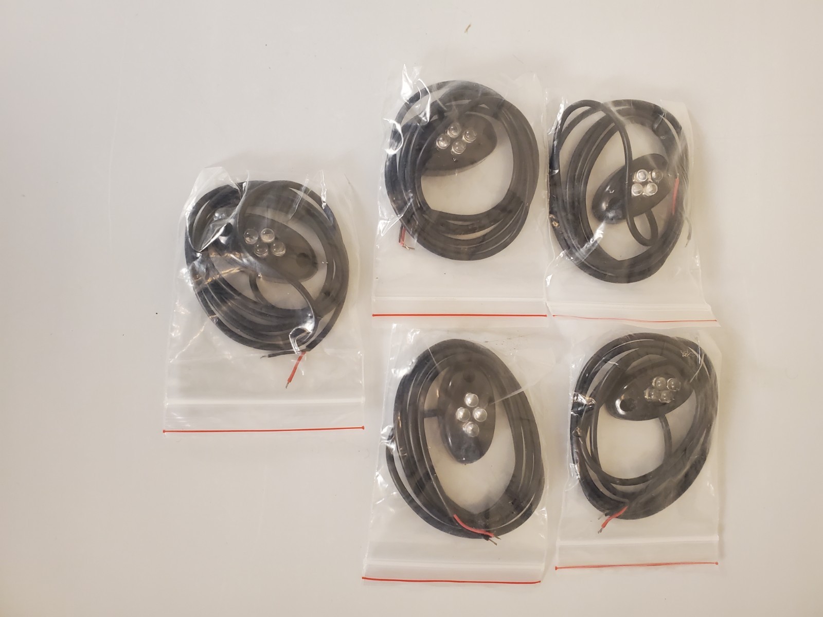 (5) Amber LED Assemblies with 4 Lights Each Adhesive Backing