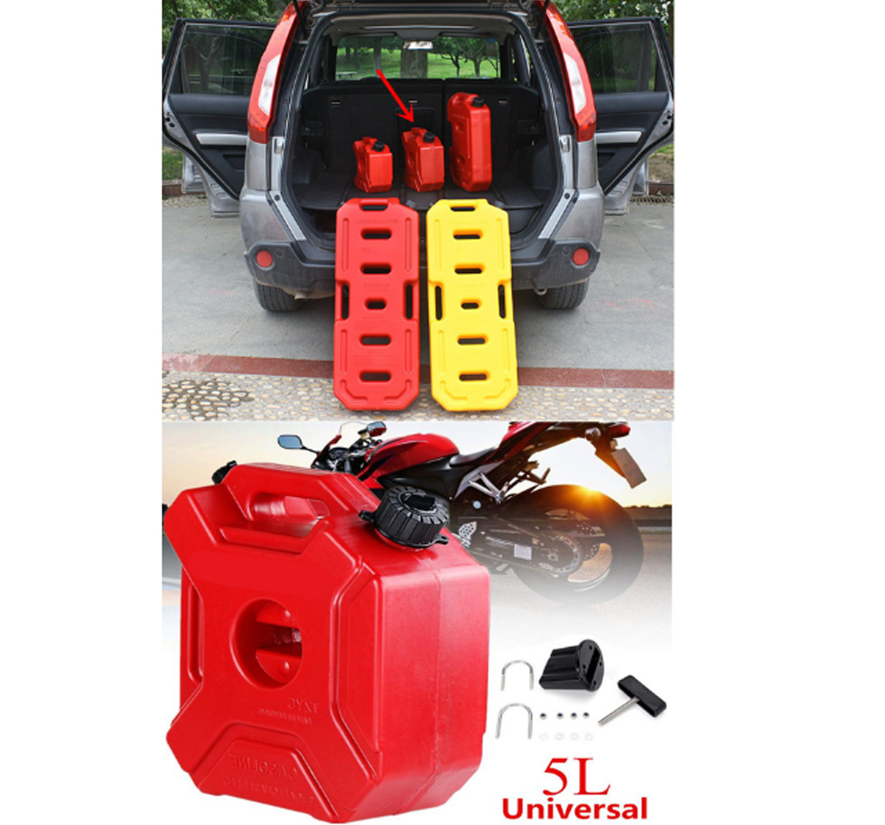 1PC Red 5L Anti-Static Plastic Gasoline Drum Spare Fuel Tank For Auto Motorcycle
