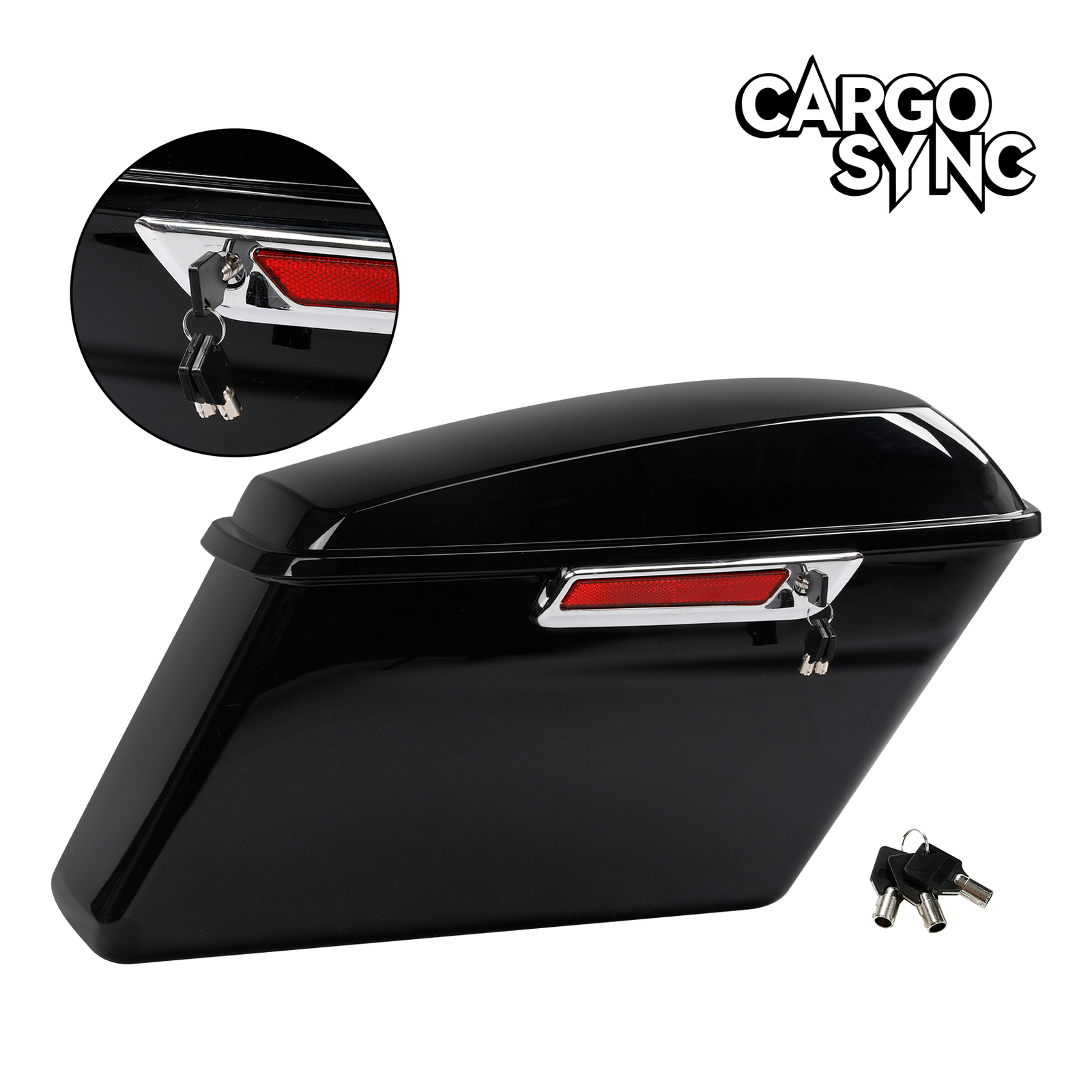 Vivid Black Saddlebags Saddle Bags Fit For Harley Touring Street Glide ’14-24