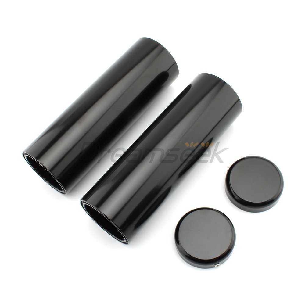 6 x Upper/Lower Front Fork Covers Cap for Harley Dyna Street Fat Bob 07-17 Black