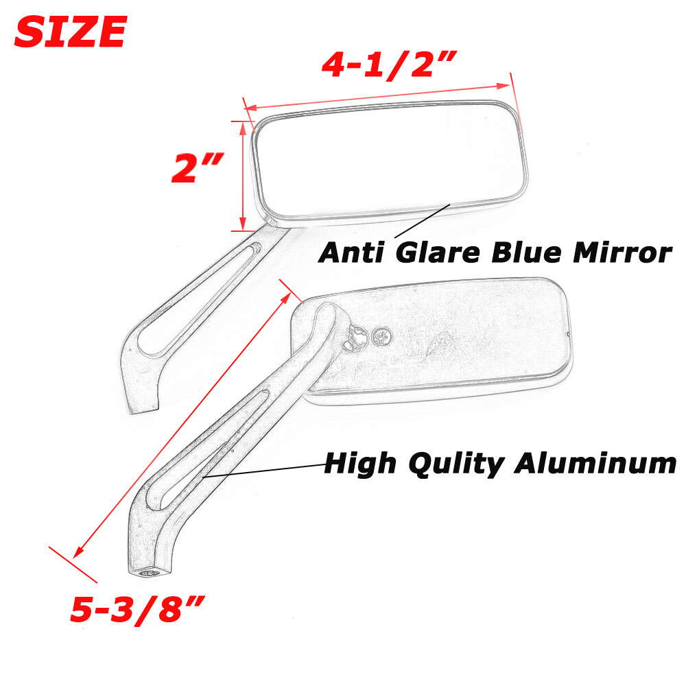 Wide-angle Motorcycle Rear View Side Mirrors 8mm 10mm For Honda Suzuki Harley