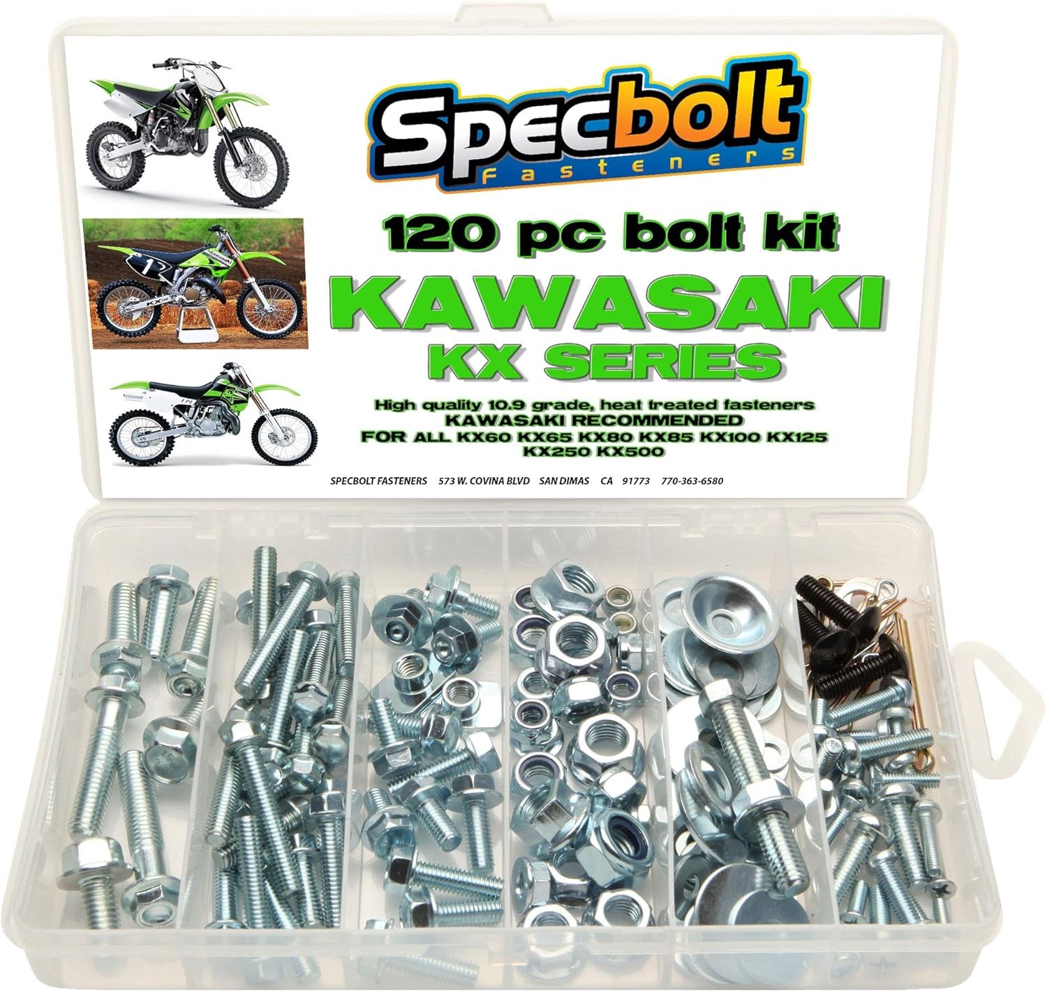 120pc Specbolt Bolt 120 PIECES FACTORY SIZE HARDWARE, BRILLIANT SILVER ZINC