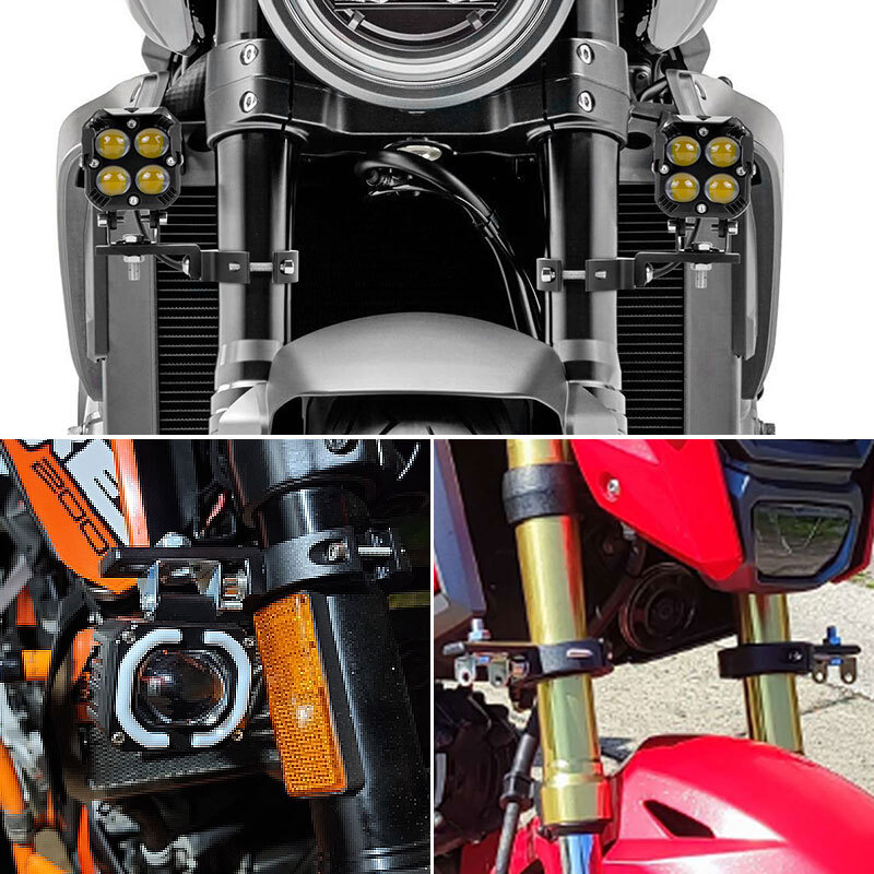 2X 36-60mm Motorcycle Fork Headlight Mount Bracket Clamp Holder Fog Spot Light