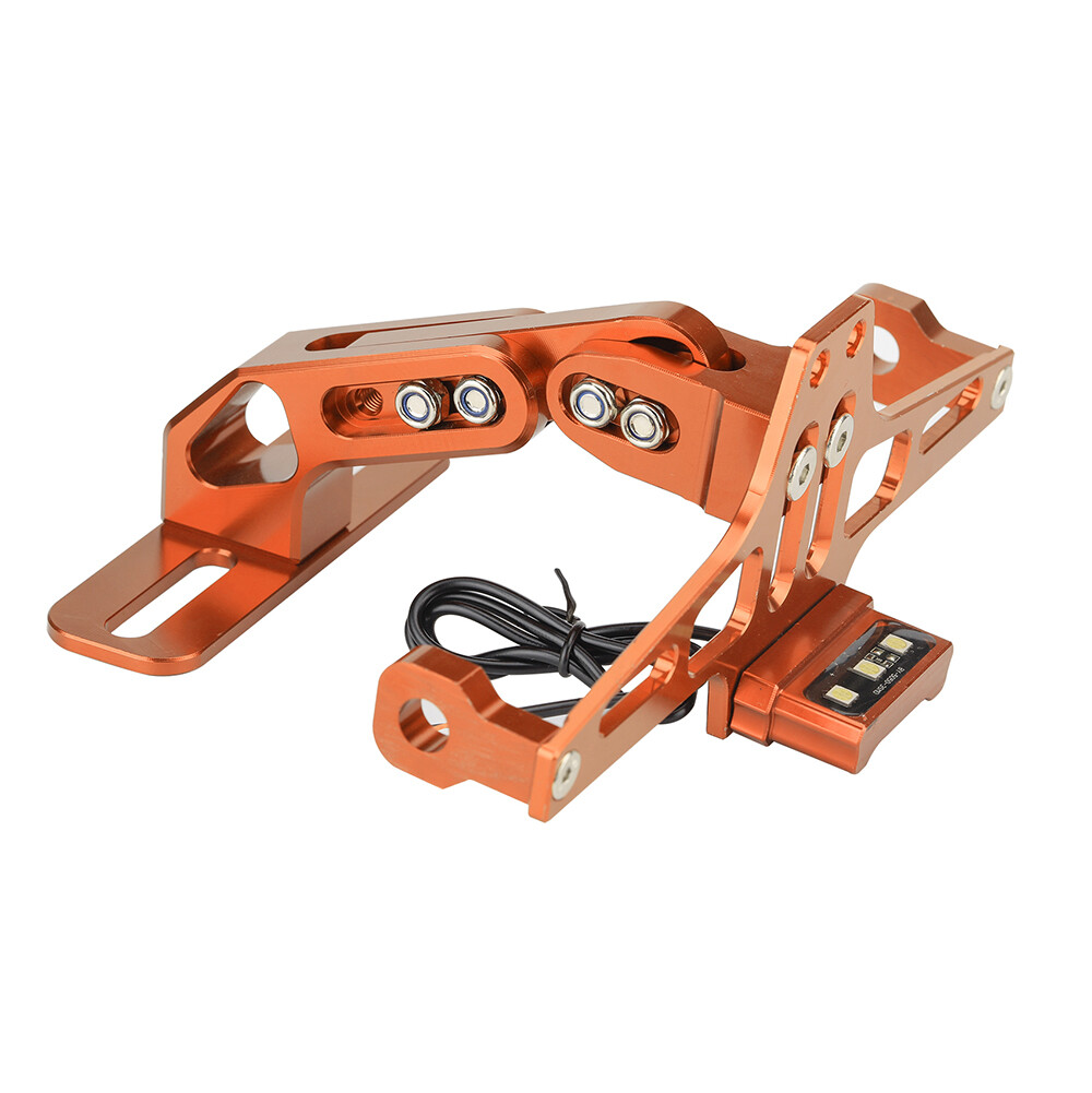 CNC Motorcycle Tail Tidy License Plate Holder Fender Eliminator Kit w/ LED Light