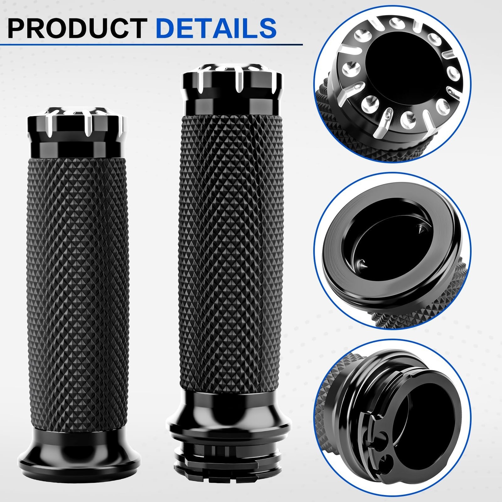 1 Inch Hand Grips 25mm Motorcycle Handlebar Grips Cable Throttle for Harley D…