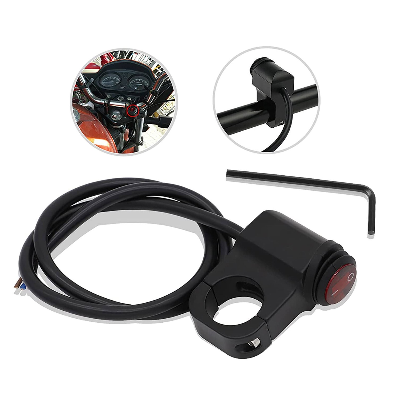 LED Motorcycle Switch ON OFF Handlebar Mount Push Button 12V Headlight Fog Light