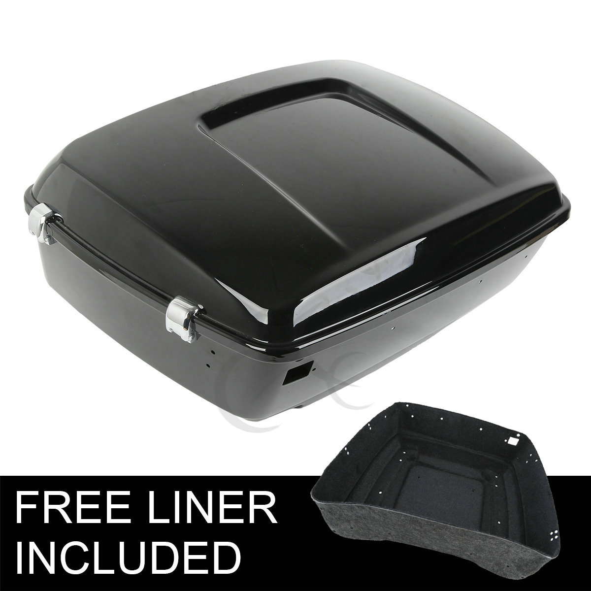 Vivid Black 13.7″ King Pack Trunk Fit For Harley Tour Pak Davidson Touring 14-24
