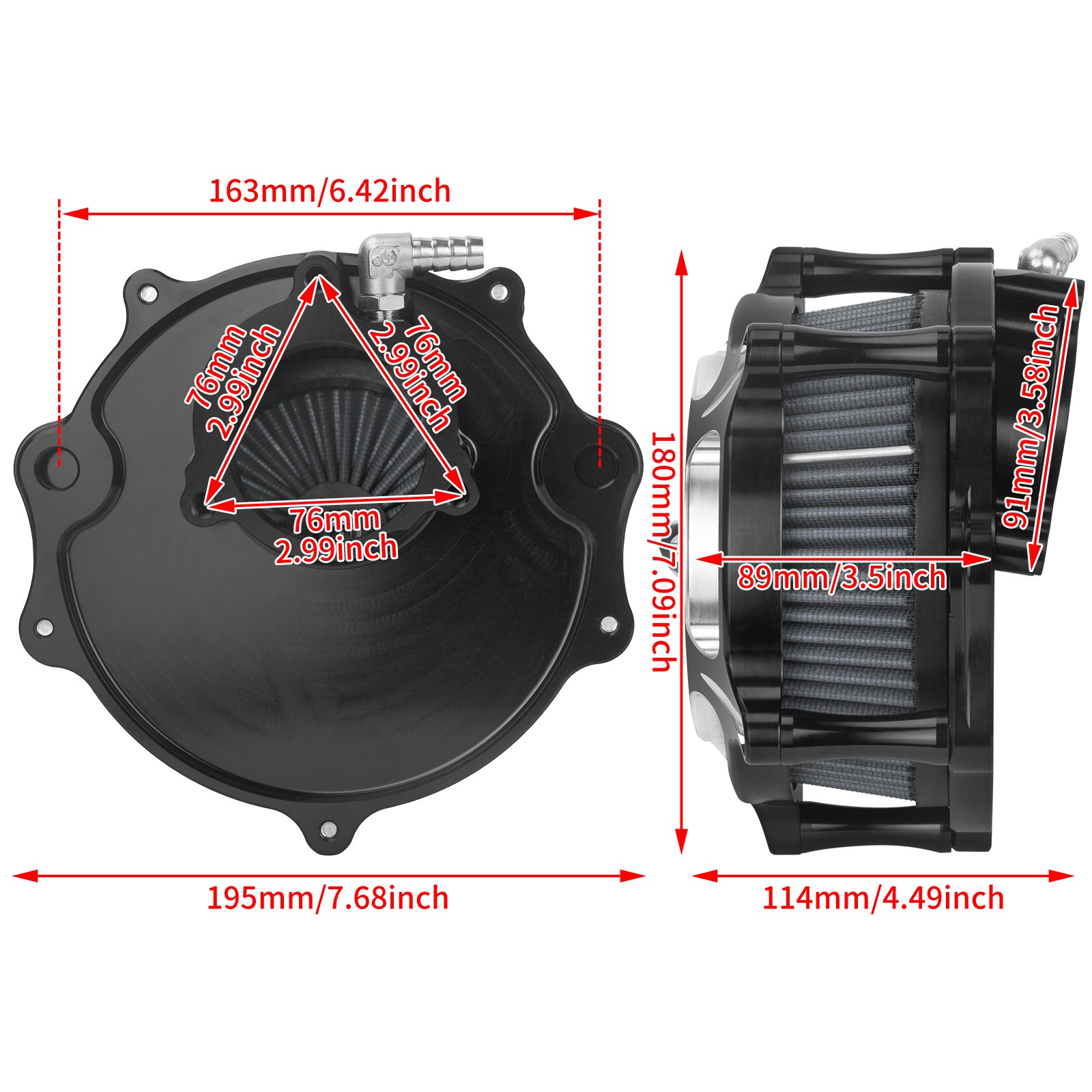 Air Filter Turbine Intake Cleaner For Harley Softail Breakout 25 Touring 24-up