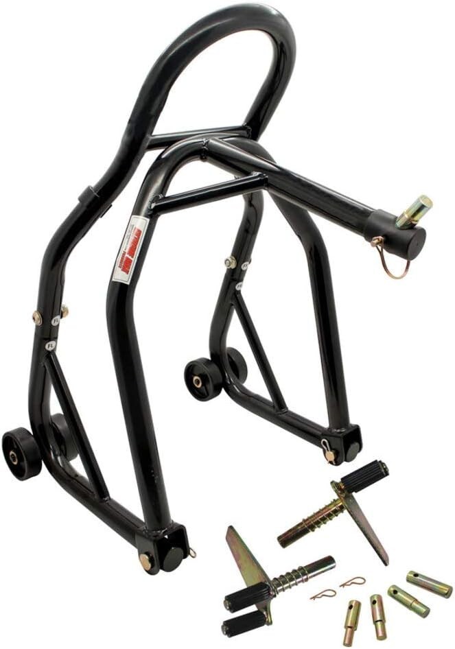 Sport Bike Front & Rear Spool-Style Lift Stand with Triple Tree Attachment