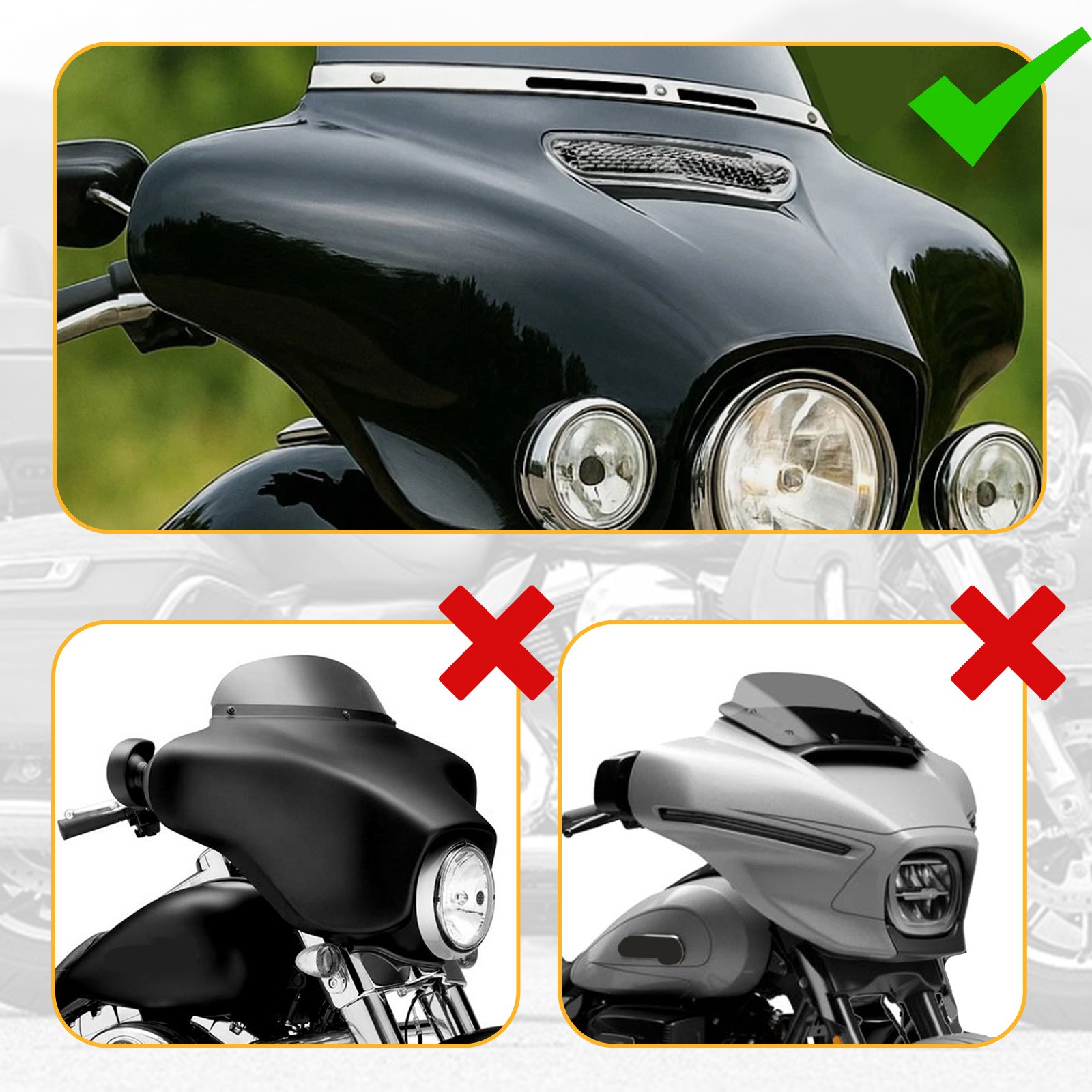 Outer Fairing ABS Batwing For Harley Touring Street/Tri Glide, Ultra 2014-Up