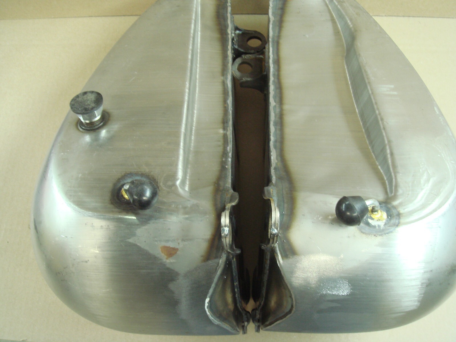 Harley Gas Tank Split Softail 1984-1999 Raw Steel Left Petcock V-Twin 38-0152 X1