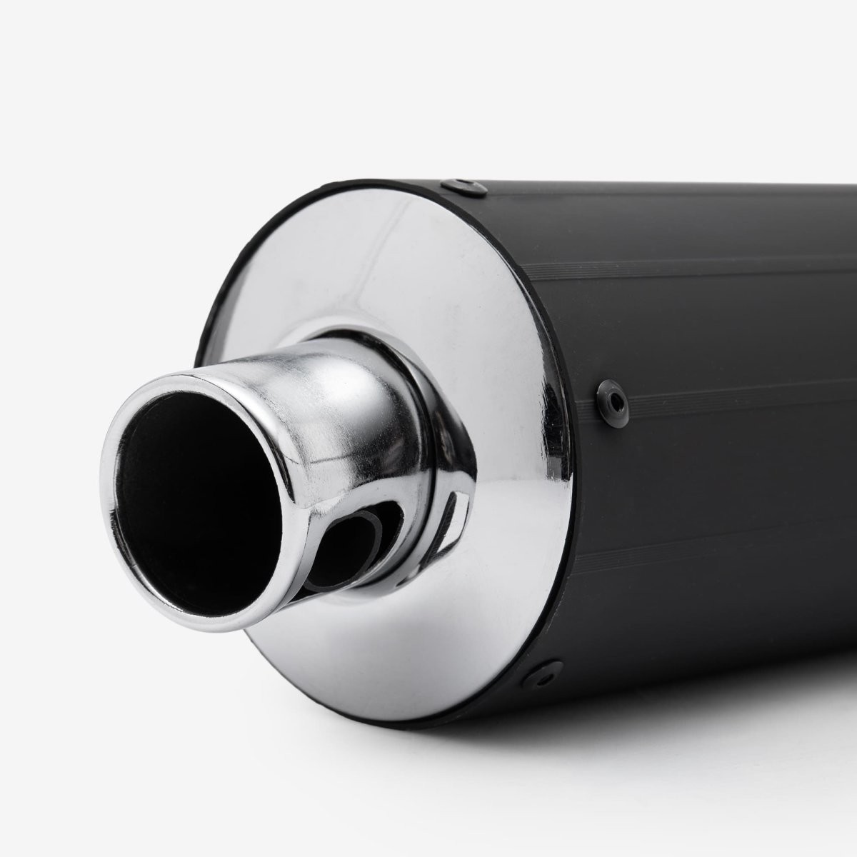 Exhaust Silencer Black 500mm Bolt-On Mild Steel Coated Easy to Replace 112mm