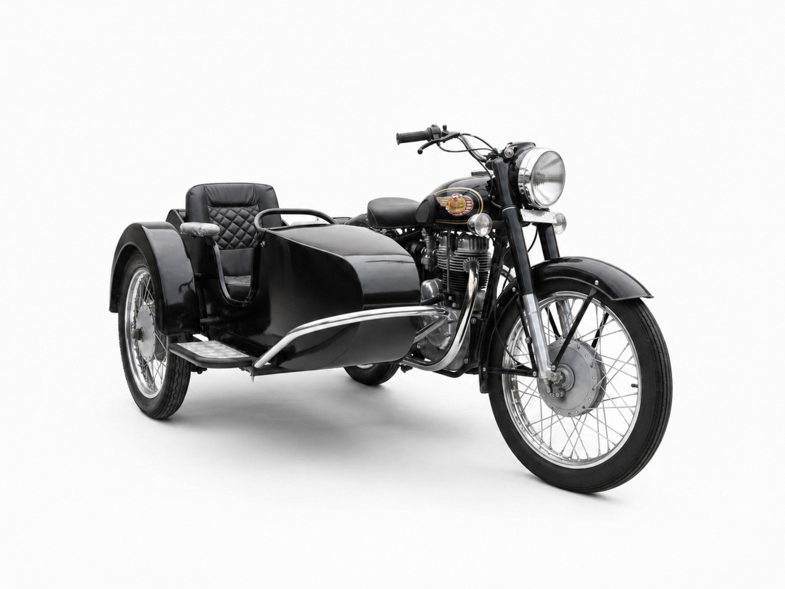 Motorcycle Sidecar w/ Mounting Kit | Fits Harley, Indian, Honda, Yamaha,Triumph