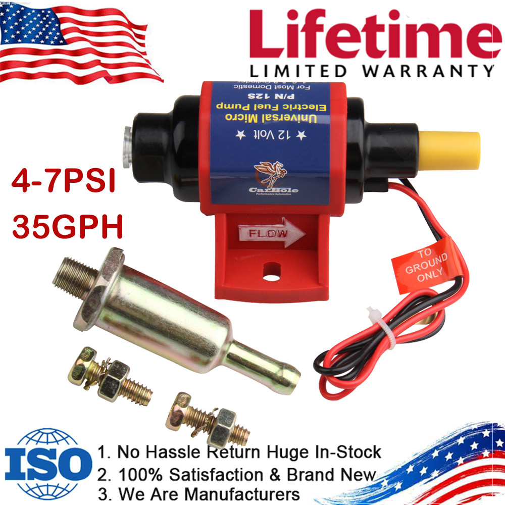 4-7PSI 35GPH For 4,6,8 Cylinder Carburetor Electric Fuel Pump 12S Gas Gasoline