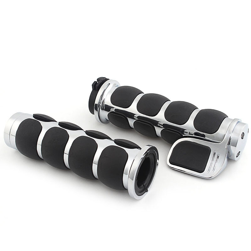 Motorcycle 1″ Handlebar Hand Grips w/Throttle Fit for Harley Touring Road Glide