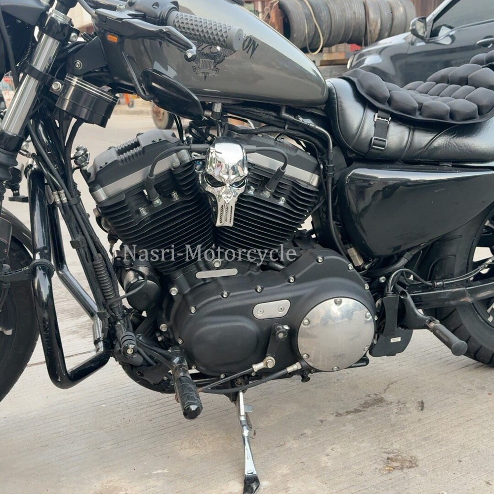 Engine Skull Coil Cover Side Guard For Harley Sportster XL1200 XL883 2004-2022