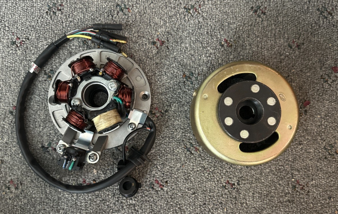 1EA NEW FLYWHEEL & STATOR WITH LIGHTING CIRCUIT XR50 CRF50 XR70 CRF70