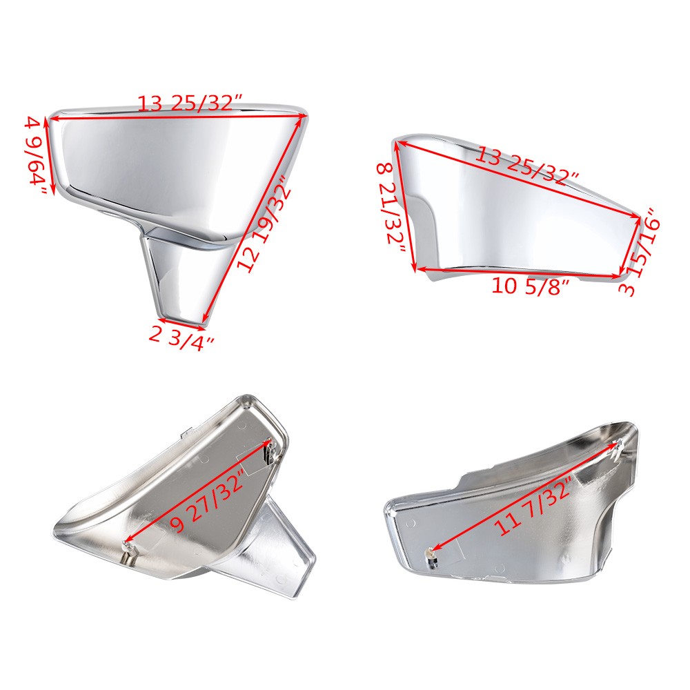 2X Chrome Side Fairing Battery Cover for Honda Shadow VLX 600 VT600 1999-2007
