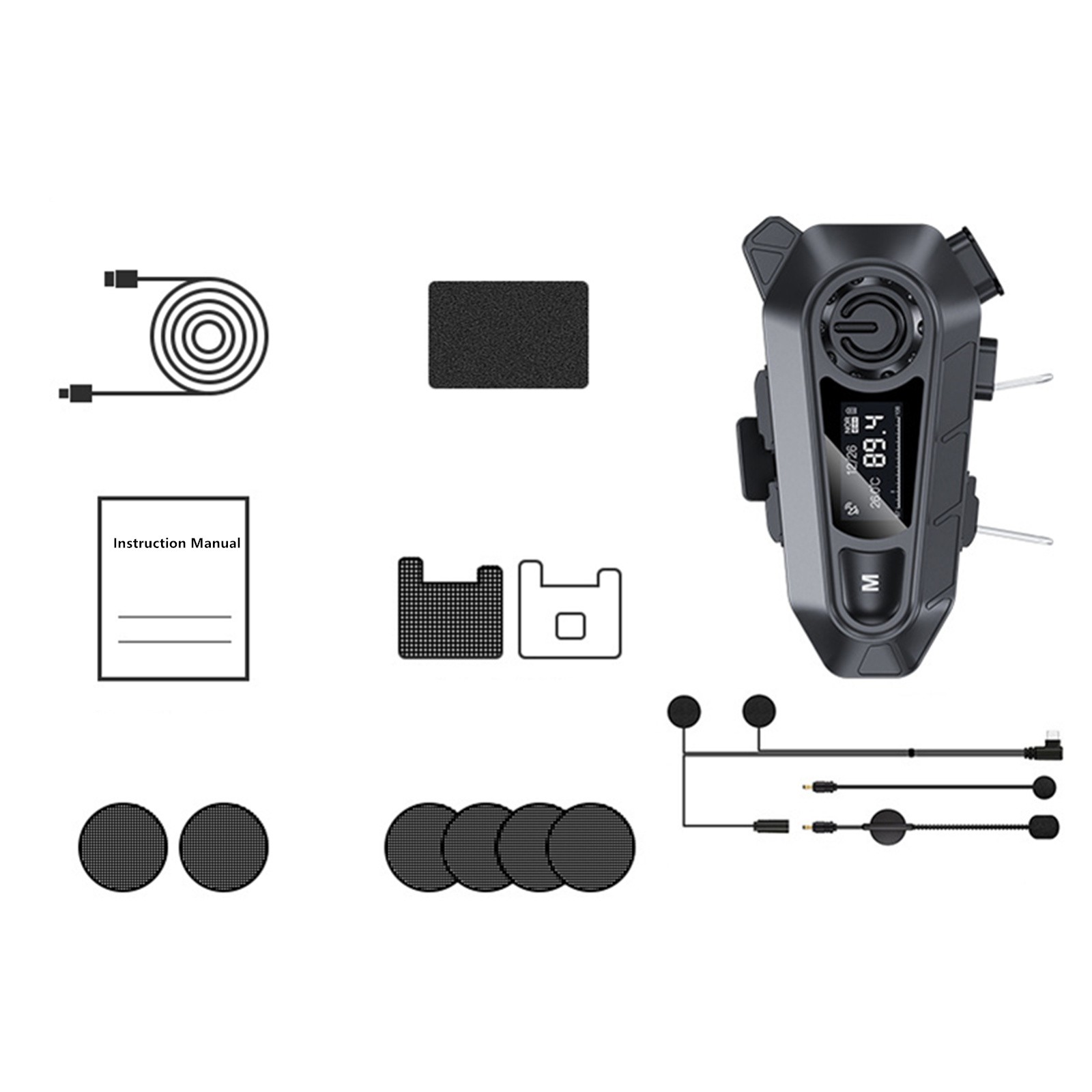 Motorcycle Helmet Headset Wireless Bluetooth 5.4 with GPS Navigation Audio