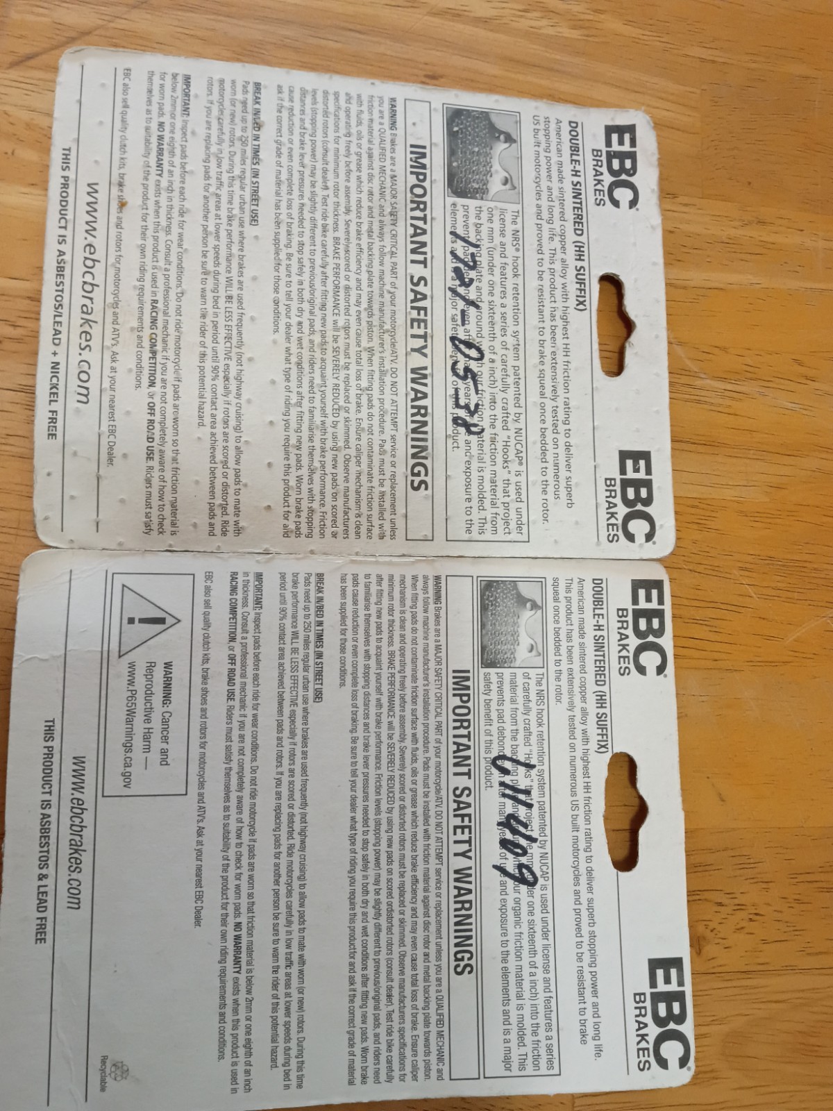 EBC FA409HH Double-H Sintered Front/Rear Brake Pads For Harley Touring 2008-2024