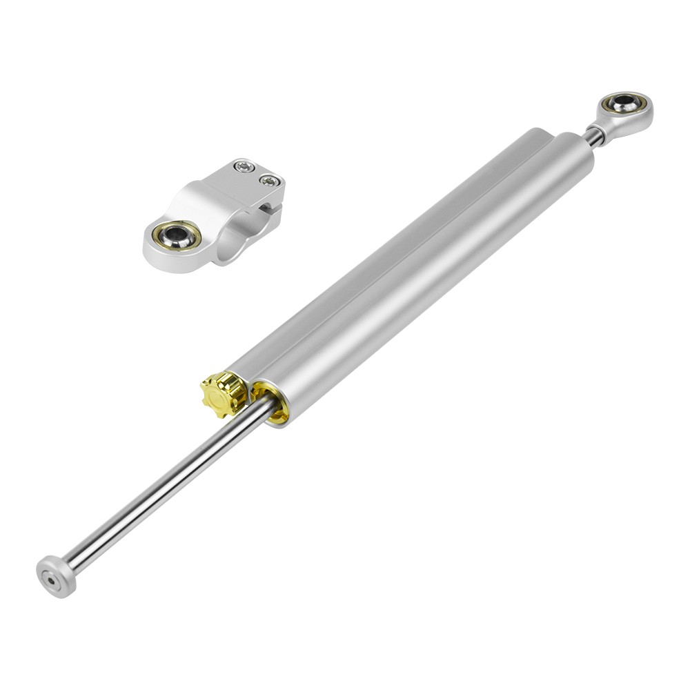 Stainless 350mm Siliver Steering Stabilizers Dampers For Aprilia BMW Kawasaki