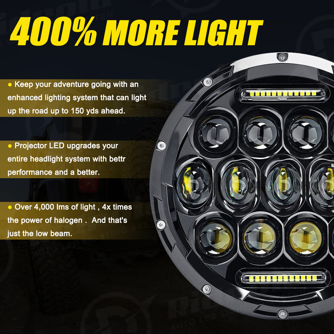 DOT 7″ inch LED Hi/Low Beam Headlight DRL for Yamaha V Star 650 XVS650A Classic