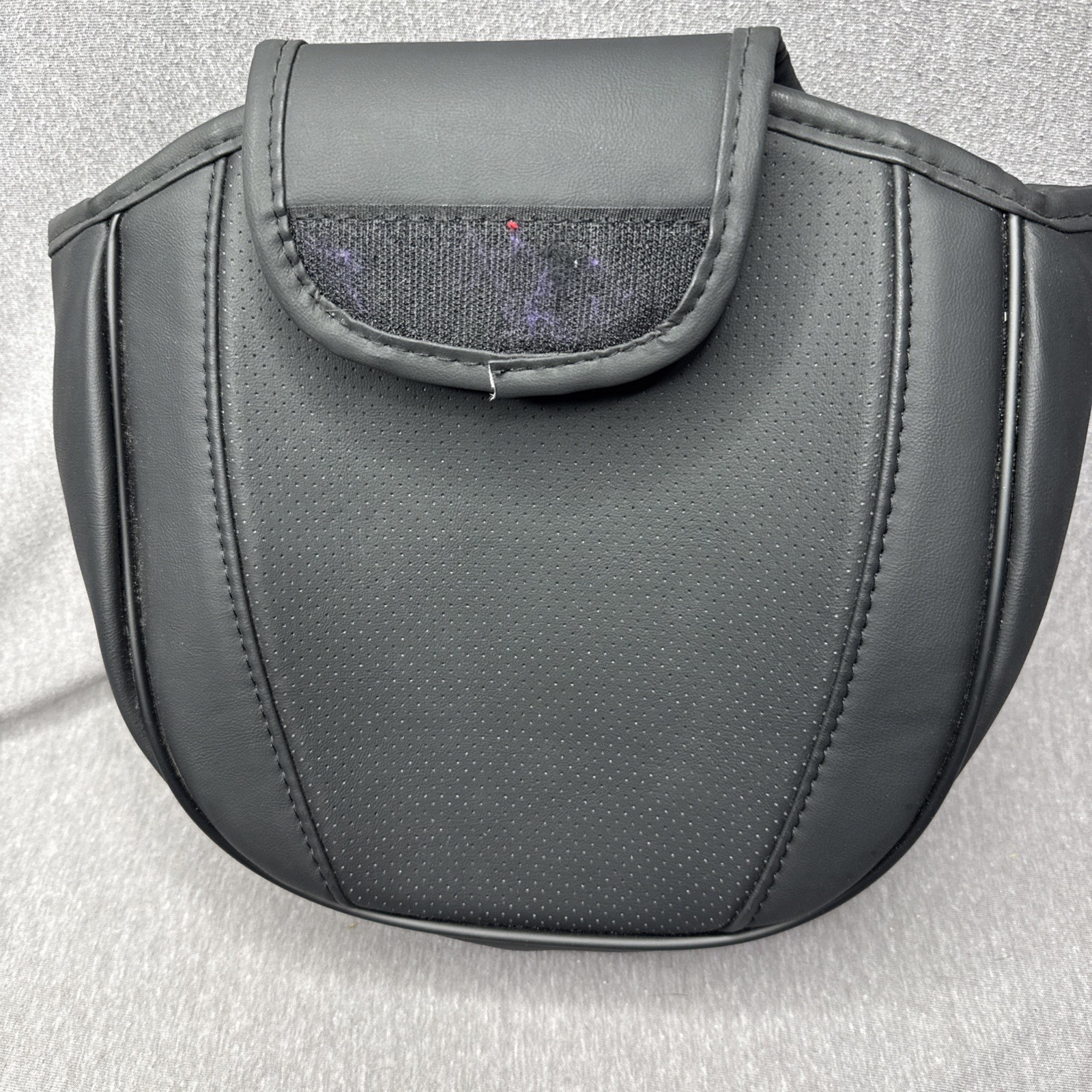 Universal Motorcycle Passenger Pillion Seat Cover Pad — Black Synthetic Leather