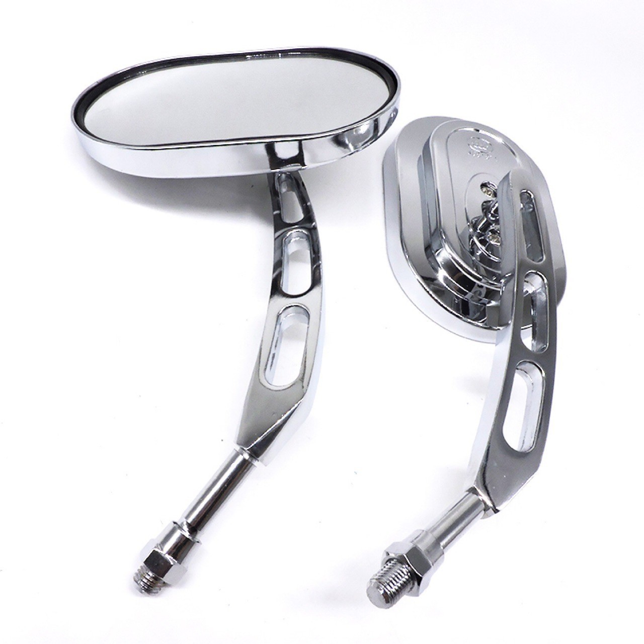 Chrome Motorcycle Rearview Universal 10mm Side Mirrors Scooter Off-road Touring