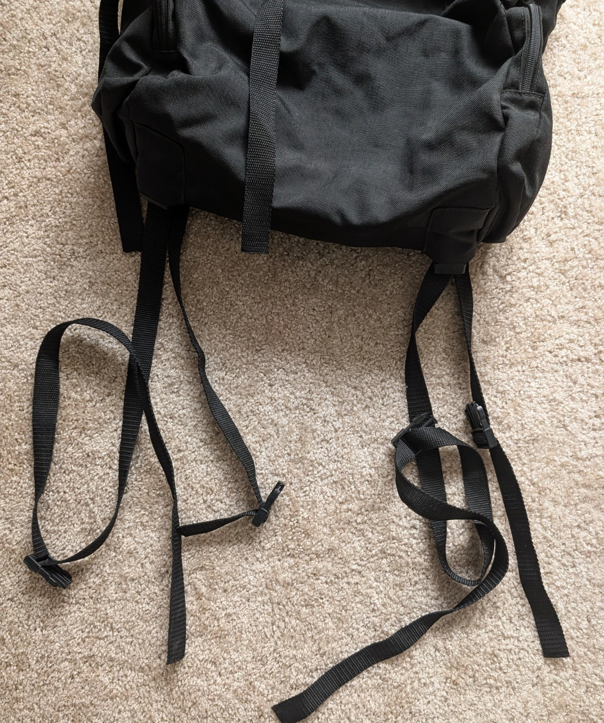 T-BAGS Expandable Black Canvas Motorcycle Travel Bags +Top Roll Bag + Bungee Net