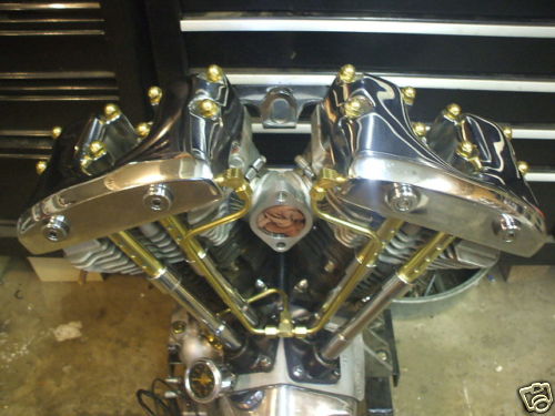 Old-Stf 1966-84 Shovelhead engine hardware – oil lines – Brass Dress up Kit USA
