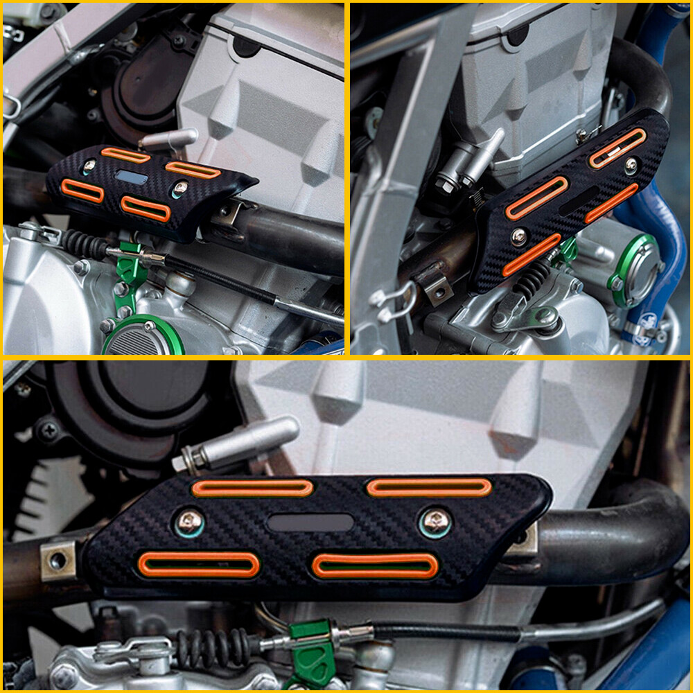 Orange Pipe Heat Shield Guard Protector Cover For Kawasaki Suzuki Honda Yamaha