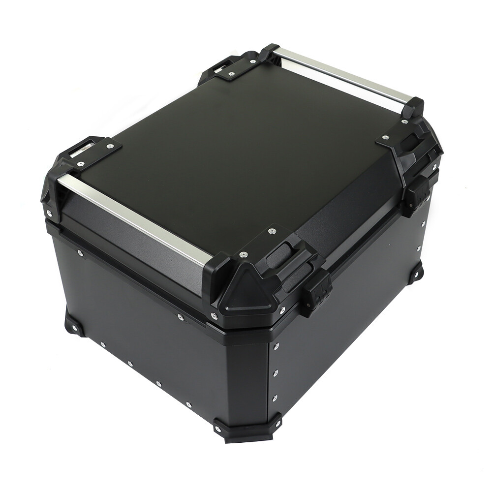 55L Motorcycle Top Case Tail Box Waterproof Luggage Scooter Trunk Storage Black