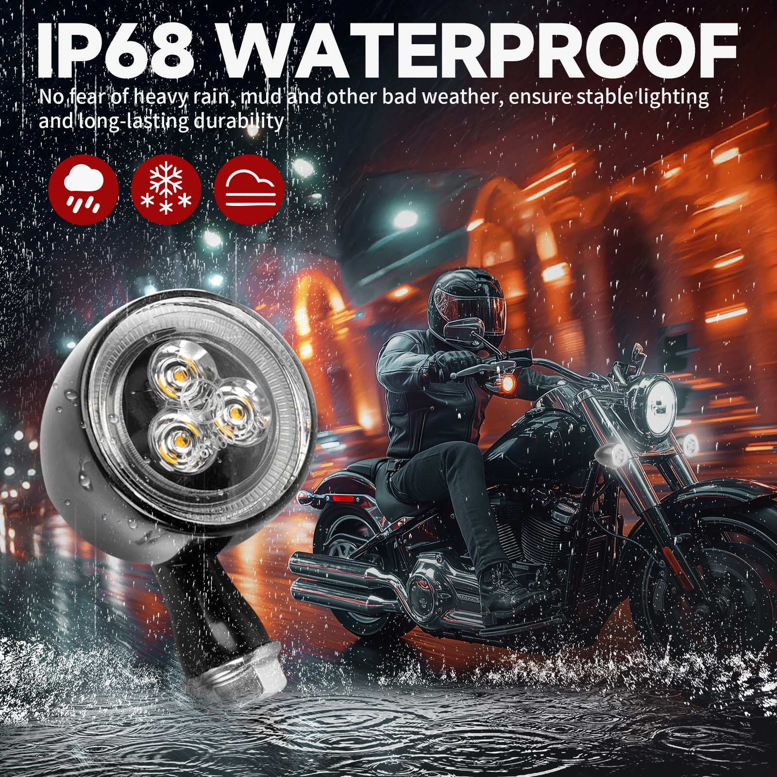 8mm Motorcycle Front Turn Signal Blinkers Cold White DRL For Kawasaki Vulcan 750