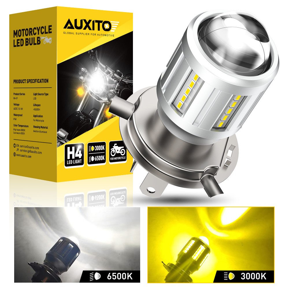 for Motorcycle H4 6500K High Low Beam Front Light Bulb Super Bright 1000lm 8W