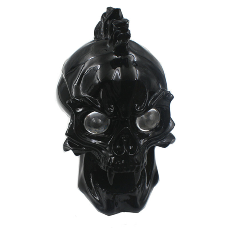 Custom Handmade Motorcycle Black LED Skull High/Low Beam Head Light 12v HeadLamp