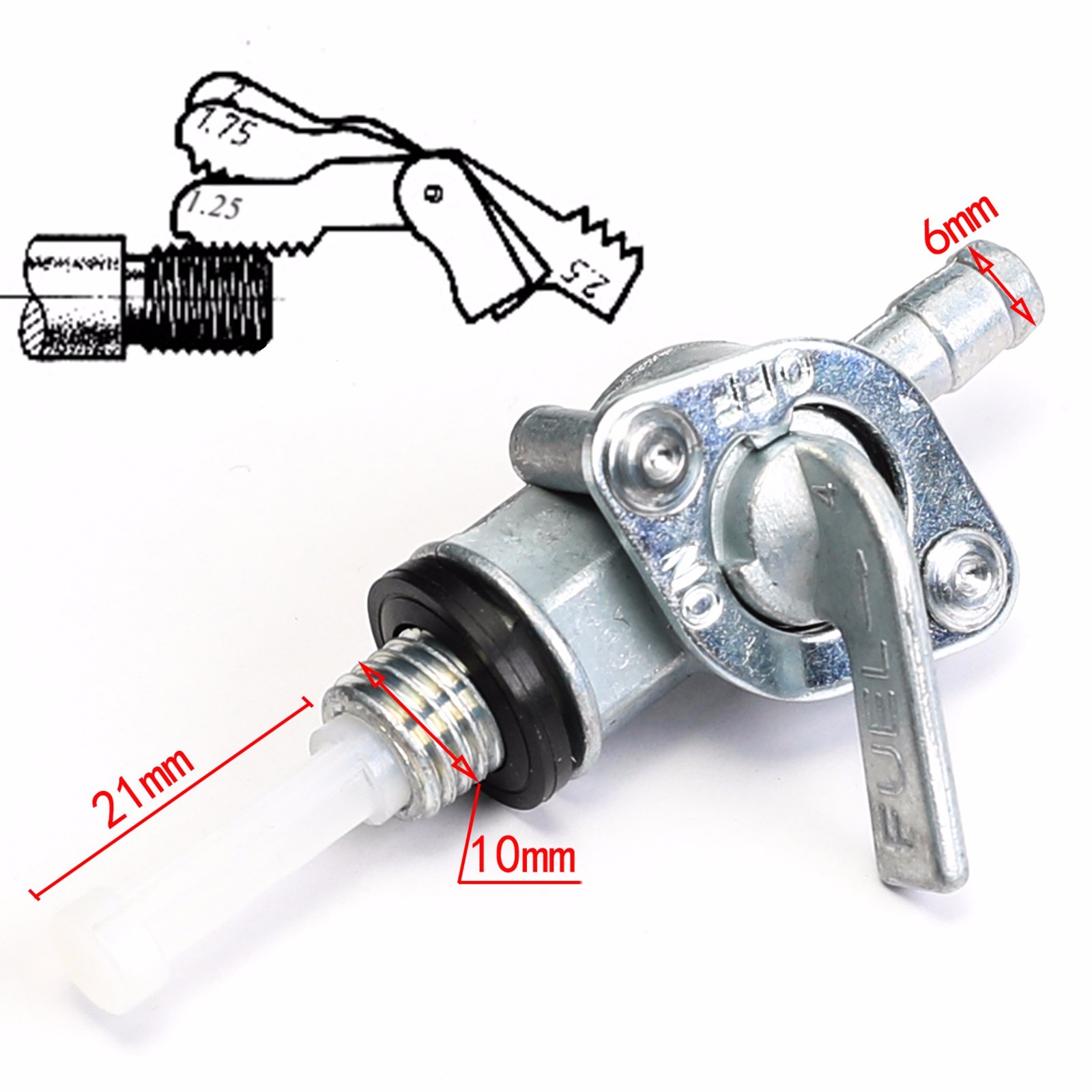Fuel Gas Tank Switch Valve Petcock Tap Twist On Off for 2 Stroke 80cc Push Bike