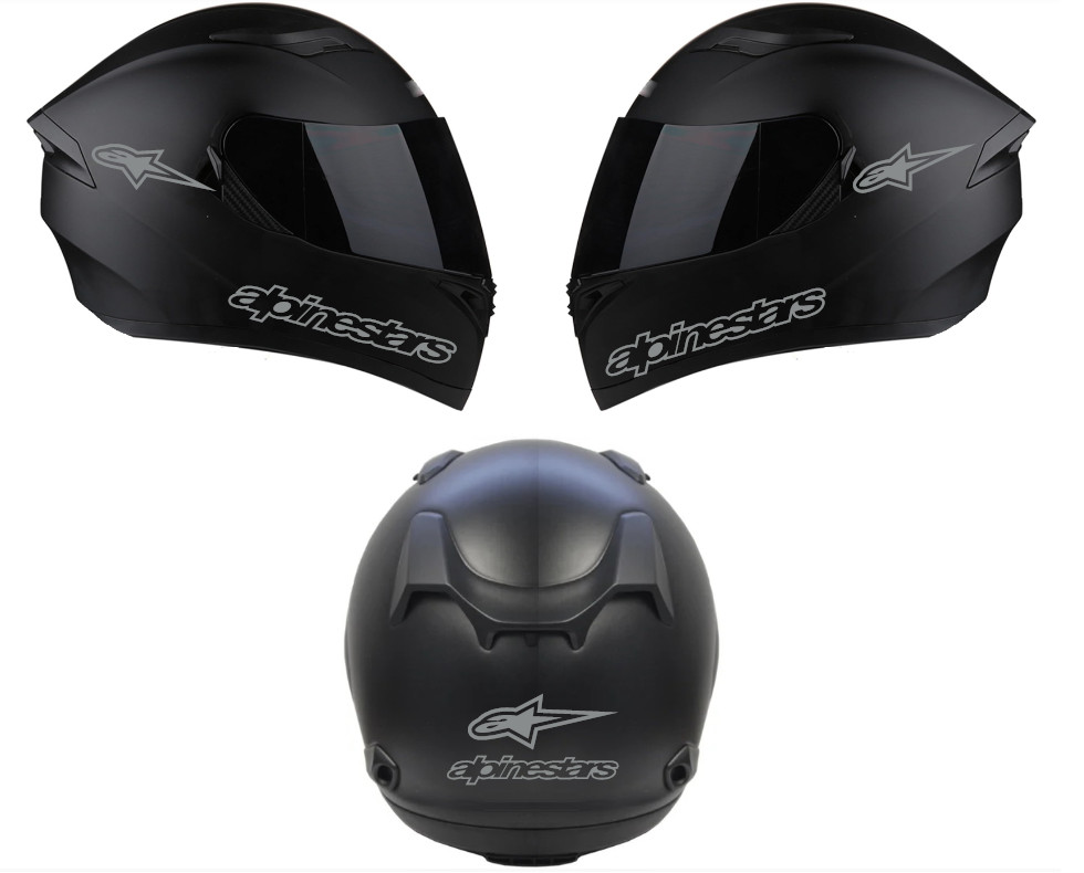 Helmet Vinyl decal 6 pcs set Alpinestars Motorcycle helmet decals, Sticker