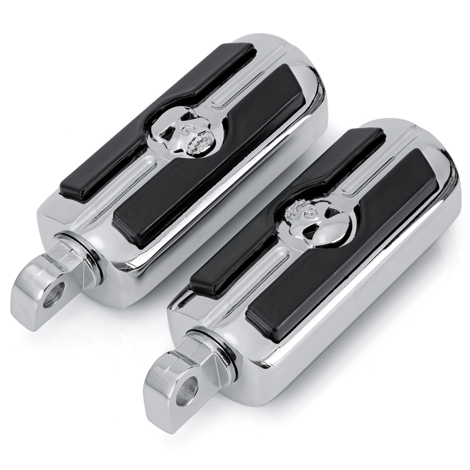 2X Foot Pegs Pedal Pad Footrest For Harley Softail Touring Suzuki Male Peg Mount