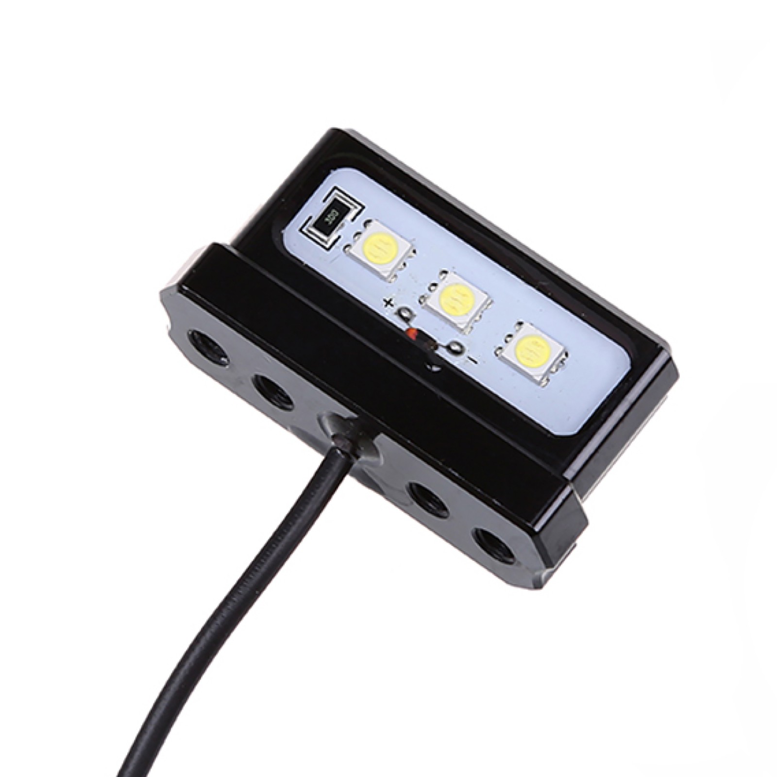 12V Universal CNC Aluminum Alloy Motorcycle White LED License Number Plate Light