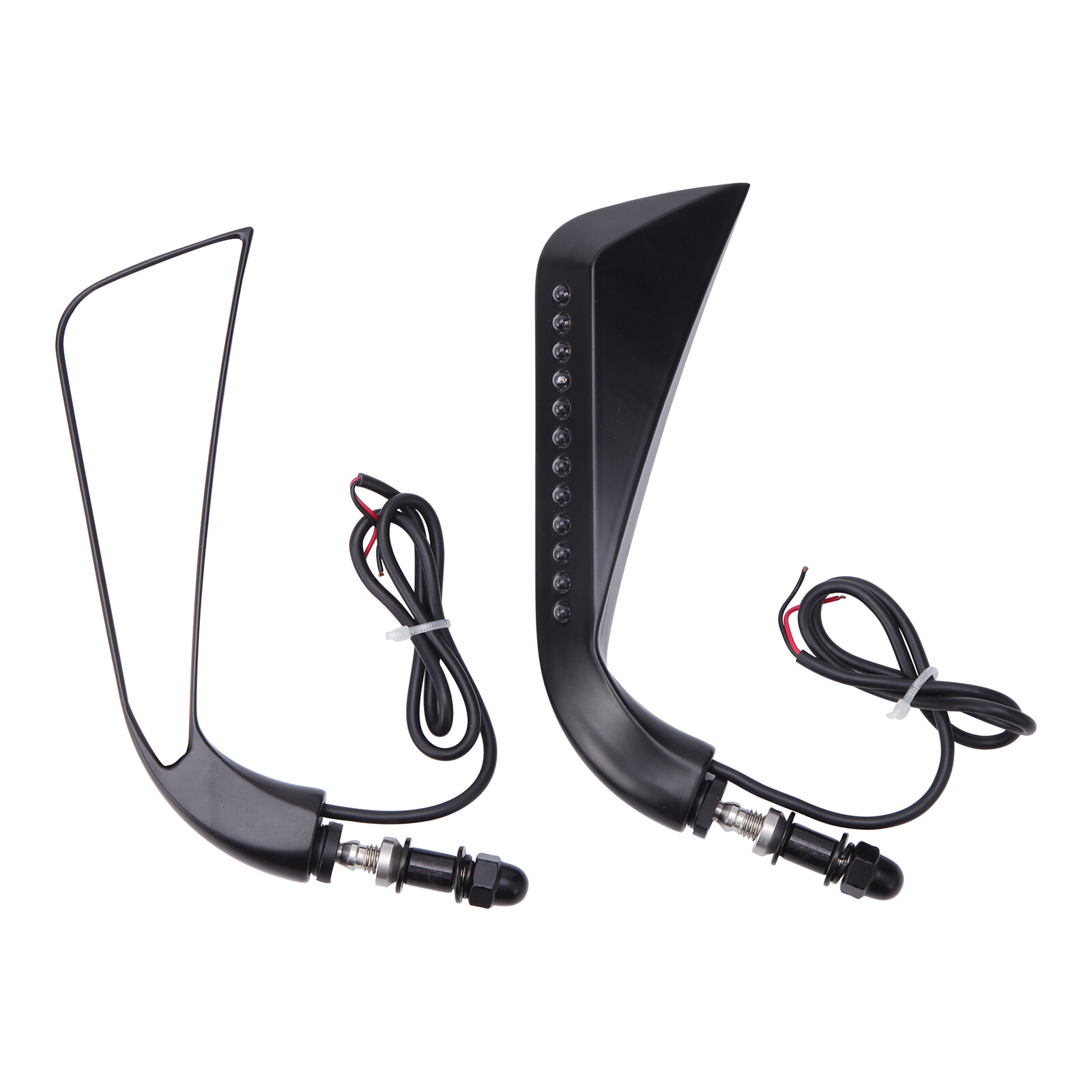 Black Motorcycle Mirrors w/ LED Turn Signal For Harley V-Rod Sportster Softail