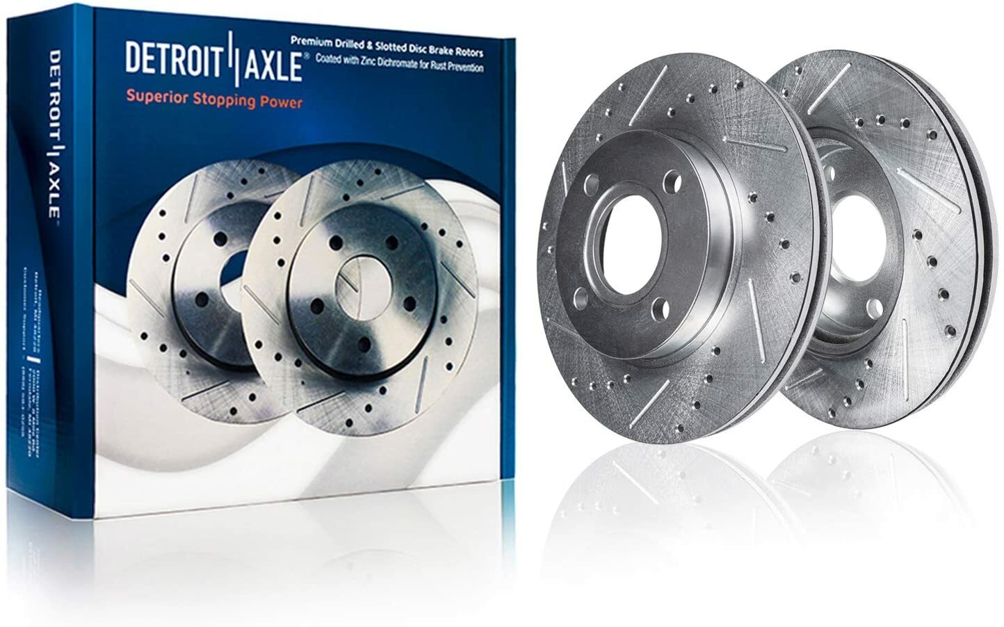Front Drilled Rotors + Left Caliper Brake Pads for Honda Civic Insight Acura EL